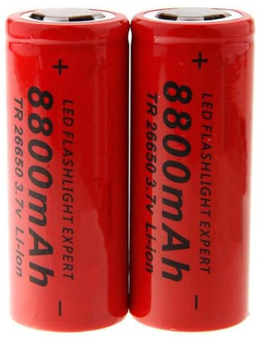 HUOYALU 3.7V 26650 8800mAh Batería de Iones de Litio Recargable, para Productos electrónicos de Bricolaje, Juguetes, iluminación, Equipo Bluetooth