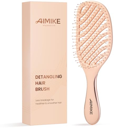 AIMIKE Rose Luxe Entwirrbürste, schmerzfreie Entwirrbürste mit Belüftung und ultraweichen FlexGlide-Borsten, entfernt mühelos Knoten, Nass- und Trockenbürste für Frauen, Mädchen und Kinder