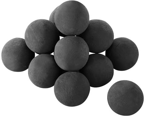 VEVOR Sfere di Fuoco in Ceramica, 76 mm, 15 Pezzi, Pietre Laviche Rotonde per Uso Interno ed Esterno, Pietre Decorative per Braciere, per Caminetti a Propano Gas, Stufe, Cortili, Campeggio, Nero