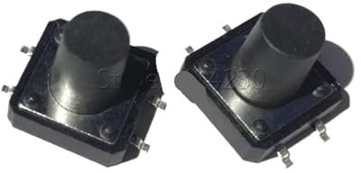 Lot de 100 interrupteurs momentanés à 4 broches, 12 x 12 x 12 mm, for circuit imprimé, bouton-poussoir tactile/micro-interrupteur, SMT