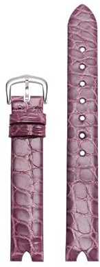 hoosouk Lederarmband für OMEGA De Ville Lederarmband V-förmige Öffnung Schraubstange Damenuhr(Light purples)