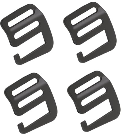 AUFIKR 4 Pcs 2.5cm G-Hook ​​Schiebeschnalle​​, ​​Metall Schnallen, ​​Schnallen und Verschluesse​​ für Rucksack, Gürtel, Tasche (3.9x3.8cm, Schwarz)