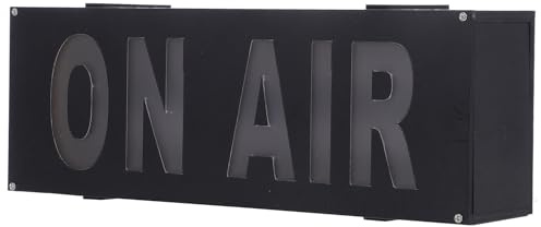 On Air Schild LED Warnleuchte mit 3 Stück AAA Batterien für Büro | Holz und Kunststoff, ohne Batterie, für Glasfenster und Wände, für Studio, Laden, Café