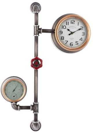 Casablanca Wanduhr Abola aus Metall - antikfinish - silberfarben - Höhe 60cm x Breite 42cm - Batterien in der Lieferung Nicht enthalten
