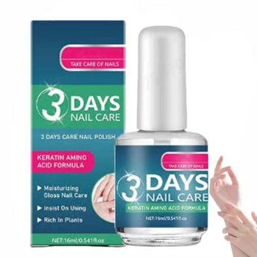 Soin Des Ongles 3 Jours à Kératine Aux Acides Aminés, 16 ml Vernis Durcisseur Ongle Extra Fort, 3 Days Nail Care, Nail Care Oil with Keratin Amino Acid Formula, Daily Strengthening Nourishment (1PC)