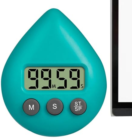 Minuteur numérique pour salle de classe – 8 x 6,5 x 2,5 cm – Minuteur de | douche étanche | Appareils de minuterie avec écran LCD et ventouse pour salle de classe, exercice, douche, cuisine, cuisine