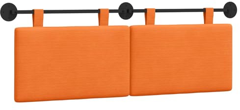 vidaXL Hängendes Kopfteil Cordstoff, Moderner rechteckiger Wand-Kopfteil, weich gepolstert, verstellbare Rückenlehne, platzsparender Bett-Zubehör