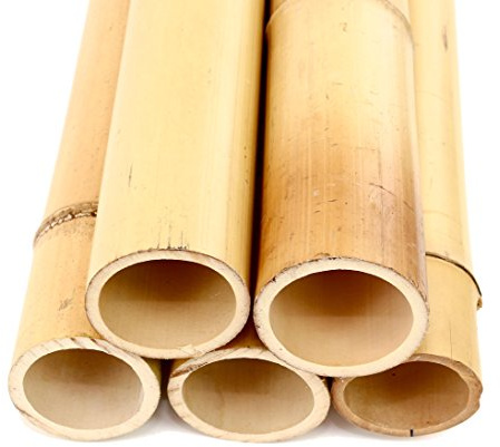 Moso 1 tige de bambou jaune blanchie, canne de bambou de 200 cm de long et de 10 à 12 cm de diamètre