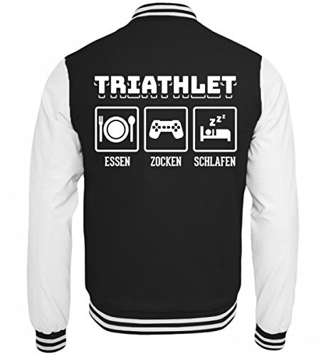 Chorchester For all gaming nerd triathletes. College sweat jacket, black / white, L