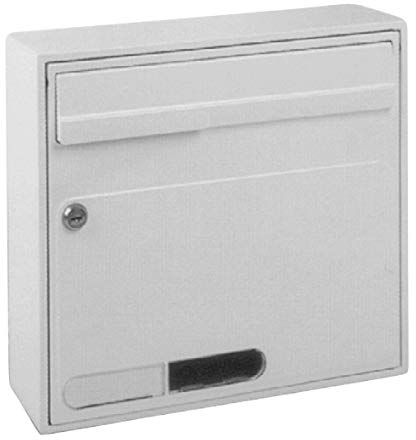 Briefkasten -Kunststoff-weiß oder schwarz-mit Namenschild + Sichtfeld-365 x 330 x 120 mm TOP (Kunststoff weiß)