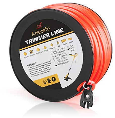 A ANLEOLIFE Filo per decespugliatore quadrato da 1,4 kg in bobina, con taglierino incluso, arancione