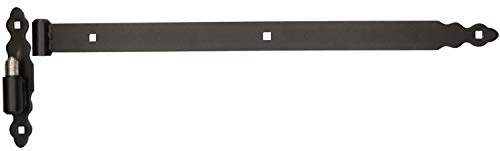 KOTARBAU® Ladenband mit Kloben 600 mm pulverbeschichteter Stahl Torband mit Kugellager Scharnier Schwarz links & rechts Ladenbänder Türband Holztür Gartentorband