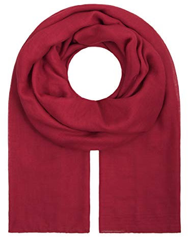 Majea Tuch Aurora“ großes Damen-Halstuch Pareo Sarong Tuch Damen Schal Tuch einfarbig uni Schals und Tücher (880011) (cherry)