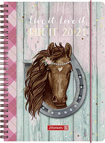BRUNNEN 1072150081 „Ponylove“, Wochenkalender/Schülerkalender 2020/2021, 2 Seiten = 1 Woche , Blattgröße 14,8 x 21 cm , A5 , PP-Einband