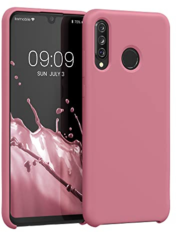 kwmobile Cover per Huawei P30 Lite Custodia - Back Case per Smartphone in Silicone TPU - Protezione Gommata - rosa scuro