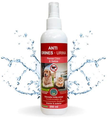 Krislin Spray Antiorines de Perros y Gatos | Contiene Activos repelentes Naturales | para Uso Exterior e Interior | Aroma Agradable | Incoloro | 250 ml