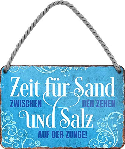 schilderkreis24 Blechschilder Kollektion 18x12cm – Nordsee, Ostsee & Meer: Dekoration & Geschenkideen mit maritimen Sprüchen (Zeit für Sand zwischen den Zehen. Salz -2)