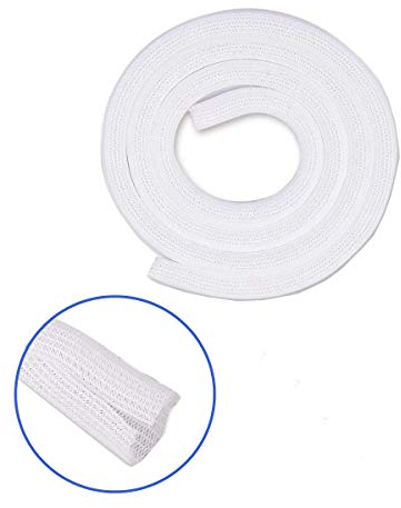 HUAZIZ Organizador Cables, 3m Recoge Cable Cubre Cables Expandible, Protector de Gestión de Cable, Flexible Funda Cables para Computadora TV PC Casa Oficina Cine, Ø16mm, Blanco
