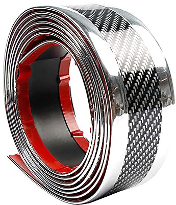 ETOPARS Car Door Sill Protector Strips Carbon Fiber Silver Auto Bumper Guard Scratch Protection Sticker Trim Threshold Anti Scratch 2.5m*7cm