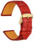 WOCCI 22mm Uhrenarmband Leder für Damen und Herren, Geprägtes Alligator, Goldene Schnalle (Rot)