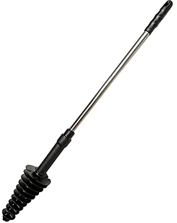 RoxNvm Toilet Plunger, Toilet Clog, Toilet Unblocker, Toilet Dredge Tool, Toilet Plunger with Flexible Rubber Head and Stainless Steel Handle, Powerful, Effective, Designed for Siphon Toilets (Black)