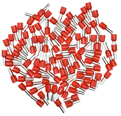 Terminali per cavi 10 mm², colore rosso, isolati, 100 pezzi