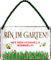Blechschild ''Bin im Garten mit den Hummeln bummeln'' 18x12cm Geschenk Lustige Sprüche Feier Vintage Retro Geburtstag Deko Party Überraschung Fan Garten Haushalt Heim Zuhause