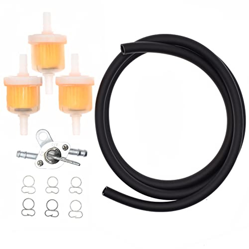 Royitay Benzin 6mm Ø Kraftstofffilter Kit Kraftstoffleitung Benzinschalter des Benzinhahns Schlauchleitung für 50cc 70cc 90cc 110cc 125cc 150cc für Gas Generator Motor Ersatz Teil