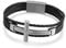 Wycian Männer Armband Silber, Lederarmband Herren Klein Dreischichtig mit Kreuz 22CM Rostfreier Stahl für Männer Frauen