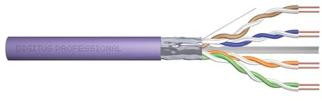 DIGITUS Netzwerkkabel Cat 6 – 100 m – F/UTP – BauPVO Dca – LSZH Halogenfrei | Simplex – AWG 23/1 – PoE Kompatibel – 1 Gbit/s – 250 MHz – LAN Verlegekabel Ethernet-Kabel – Violett