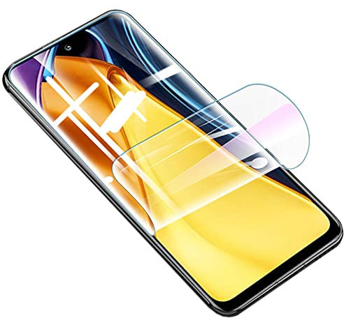PORRVDP Protector de pantalla de película de hidrogel para Xiaomi Poco F3, película protectora de TPU suave transparente de 2 piezas (NO cristal templado) [HD transparente] [Alta sensibilidad]