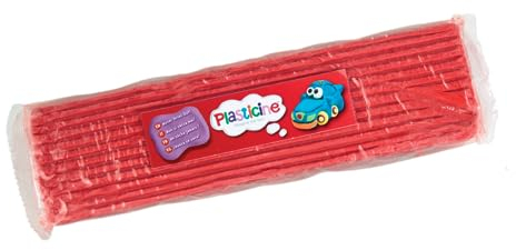 Plasticine One Color Slab 400g - Rot, Modelliermasse für professionelle Animatoren und Modellbauer, trocknet nie aus, Skulpturen, Modelle und Stop-Motion-Animationen