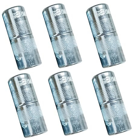1/8 Zoll NPT Standard-Fettpressenspitzen, passend für Milwaukee-Fettpressenspitzen und alle 0,3 cm NPT-Gewinde, Fettpressen-Armaturen, Fettpressen-Kupplung (Silber, 6 Stück)