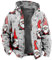 KONG JIMFAN Sweatjacke Herren Vintage Skijacke Rennrad Jacke Herren Winterjacke Männer Sportjacke Arbeitspullover Herren Regenjacke Transparent Festival Herrn Jacken Winter(Light Gray,3XL)