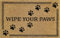 Natural Coir 60cm x 40cm heavy duty doormats with rubber base with humorous message (wipe your paws)