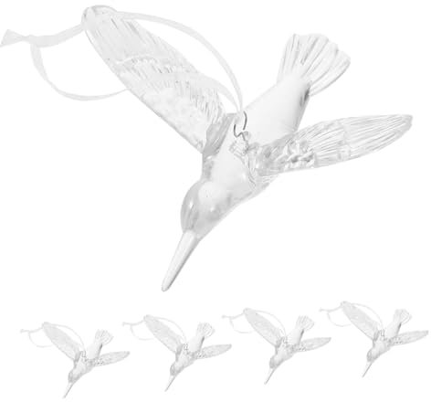 BESPORTBLE 5St Vogel dekorativer Anhänger Kolibri-Gartendekoration Fliegende Kolibri-Figur Hochzeitsdekoration hängende Verzierung für Zuhause Kolibris Gartendekoration Acryl