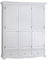 ACTUAL DIFFUSION Armoire Penderie Blanche Style Anglais 3 Portes 3 Tiroirs 164,3 x 194,8 x 54,5 cm
