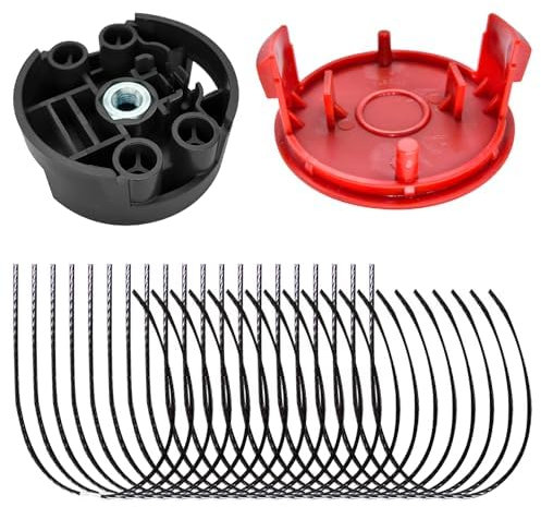 QENETY F016800431 Linea decespugliatore, compatibile con Bosch AFS 23-37 decespugliatore, 37 cm x 3,5 mm Bosch Strimmer Line con testa di taglio F016F04839, copertura bobina F016F04841 (22 pezzi)