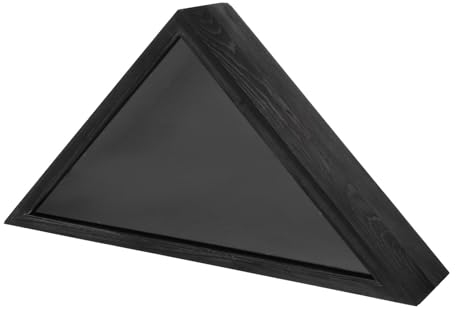 SHINEOFI Flaggen-Vitrine Dreieckige Holz-Bestattungsflaggen-Schattenbox Mit Flachem Boden Rustikale Wandhalterung Flaggenbehälter Amerikanische Veteranen-Begräbnis-Denkmal-Begräbnis-Flagge