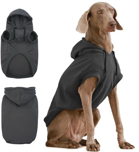 IECOii Kapuzenpullis für Hunde – Hunde-Pullover mit Kapuze,Dog Hoodie Sweatshirt | Weiche Haustier-Kleidung für Frühling & Herbst | Hundepullover,Hund-Hoodie,Haustierbekleidung,Grau,2XL
