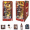 STRUCWOOD Kit de maison de poupée à faire soi-même pour adultes - Décoration d'étagère avec lumières LED - Puzzle 3D en bois - Cadeau pour la famille, les amis (nuit enneigée)