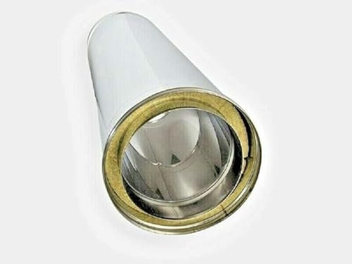 ODM Thermobrico Doppelwandiges Rohr aus Edelstahl, isoliert, für Schornsteine, 1 m, verschiedene Größen, (ø 80/130)