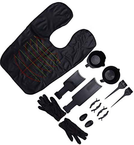 Baluue 16St Haarfarben-Kit Haarfärbe-Schulterabdeckung Haarfärbeumhang DIY-Salon-Haarfärbewerkzeuge Färbepinselkamm haarfärbepinsel haarfärbe pinsel set Haarfärbeset Haarfärbekamm Black