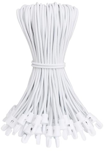 JunGG Elastici con gancio, 12 pezzi, espansori con gancio, 25 cm, tendicinghia in gomma con gancio per fissaggio telone, tenda campeggio