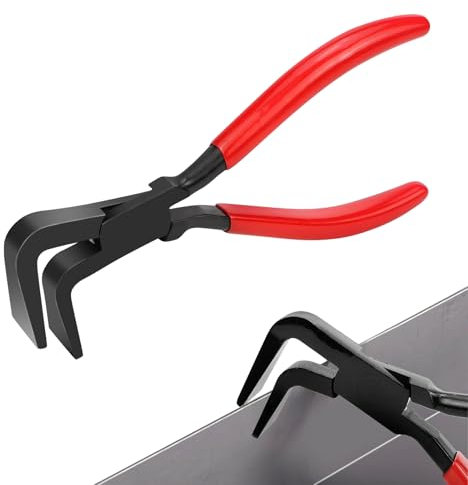 Falzzange 90° Grad Abkantzange Blechzange Breit 60 mm Blechbiegezange mit Rutschfestem Griff Dachdecker Werkzeug zum Biegen und Glätten von Blechen, Rot
