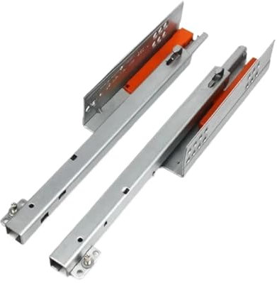 GlissièRes à Roulement à Billes Pour éTagèRe 1 paire, demi-extension à 2 volets, presse à rebond, pousser for ouvrir sous les meubles de montage, cuisine, tiroir de bain, Rail coulissant Pour Armoires