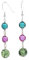 pewterhooter Women 925 Sterling Silver Crystal Drop Earrings (Peridot, Fuchsia and Emerald)