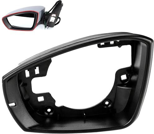 INLY Cadre de rétroviseur extérieur gauche compatible avec Volkswagen Polo 6R0857601B 6R0857601B9B9 317181320111 (2010-2017)