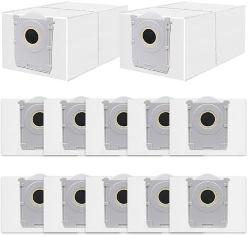 12 Stück Staubbeutel für Ecovacs X8/X9 Pro Omni, T50/T50 Pro/T50 Max Pro Omni, T80 Omni, T30C Pro Omni Staubsauger, Ersatzbeutel Zubehörset Antibakterieller Staubsaugerbeutel Ersatzteile