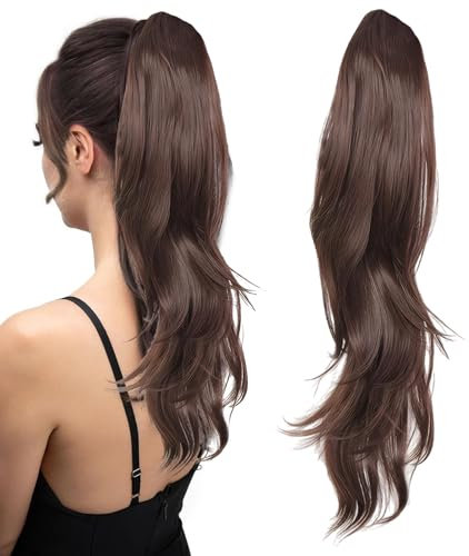 Ponytail Extension Schwarz Haarteil Zopf,Zopf Extension 60cm Pferdeschwanz Haarteil,Haarverlängerung Zopf mit Clip,Passend für Damen und Mädchen